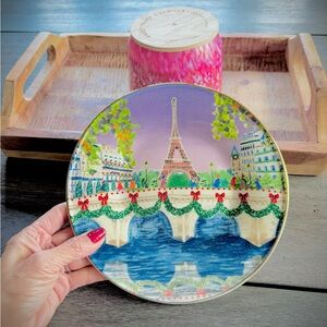 Anthropologie Holiday In The City Stoneware Paris dessert plate RARE Brand new